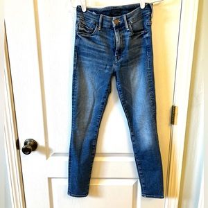 Mother Denim High Waisted Looker Ankle Cropped Skinny